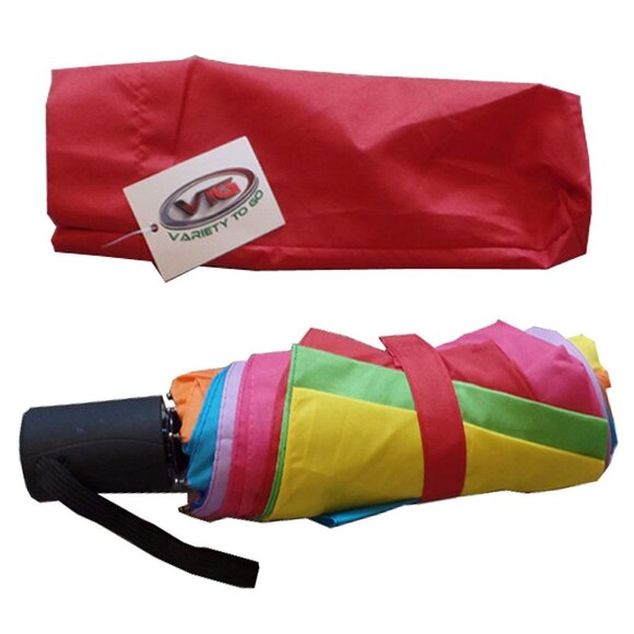 Variety To Go Windproof Compact Travel Umbrella, Rainbow Color - Picture 5 of 5